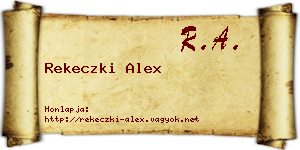 Rekeczki Alex névjegykártya
